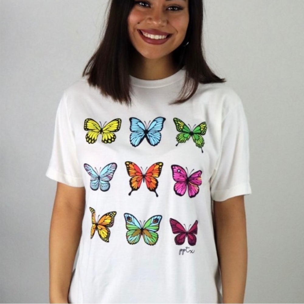 Women’s NWT unisex fit XL Tultex Butterfly pptx artist tshirt